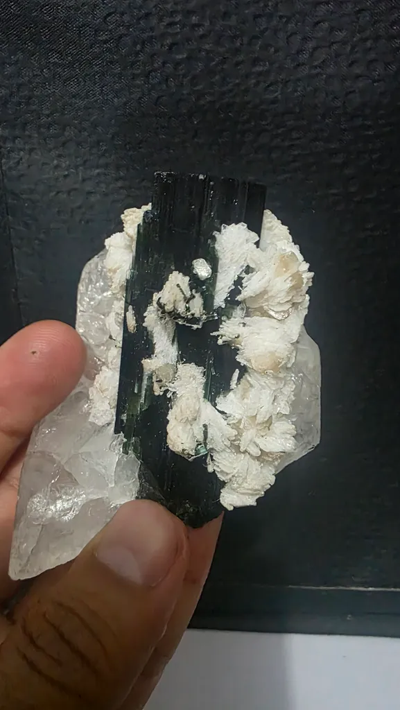 Blue cape Tourmaline Quartz Mica Specimen | Pakistan Cabinet Display (88x77x63mm) - image 3