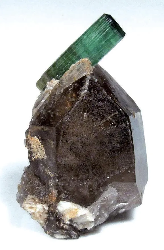 Blue-capped Elbaite, Smoky Quartz - image 1