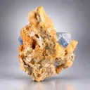 Blue Celestine Crystal on Yellow Calcite from Afghanistan - image 6