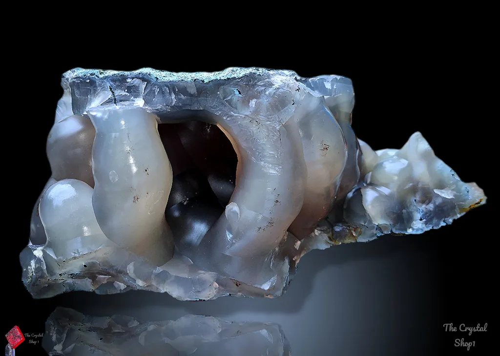 Blue Chalcedony with Agate Natural mineral Specimen From India image