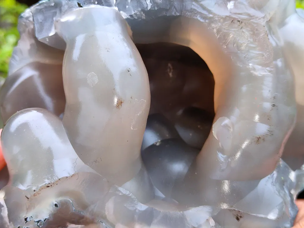 Blue Chalcedony with Agate Natural mineral Specimen From India - image 5