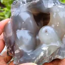 Blue Chalcedony with Agate Natural mineral Specimen From India - image 8