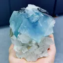 Blue Cubic Fluorite and Quartz Symbiosis comes from Yaogangxian,Hunan 80*100*70MM - image 1