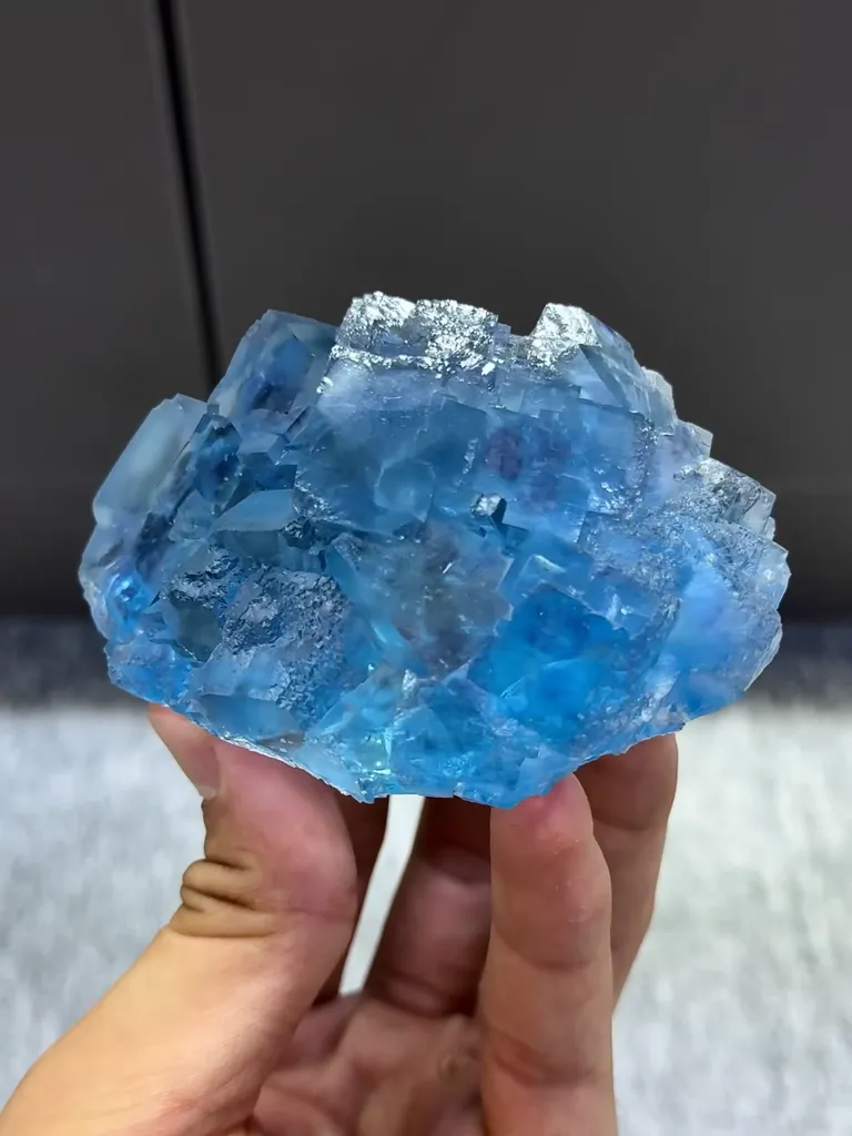 Blue Cubic Fluorite comes from Yaogangxian,Hunan 85*60*45MM - image 4