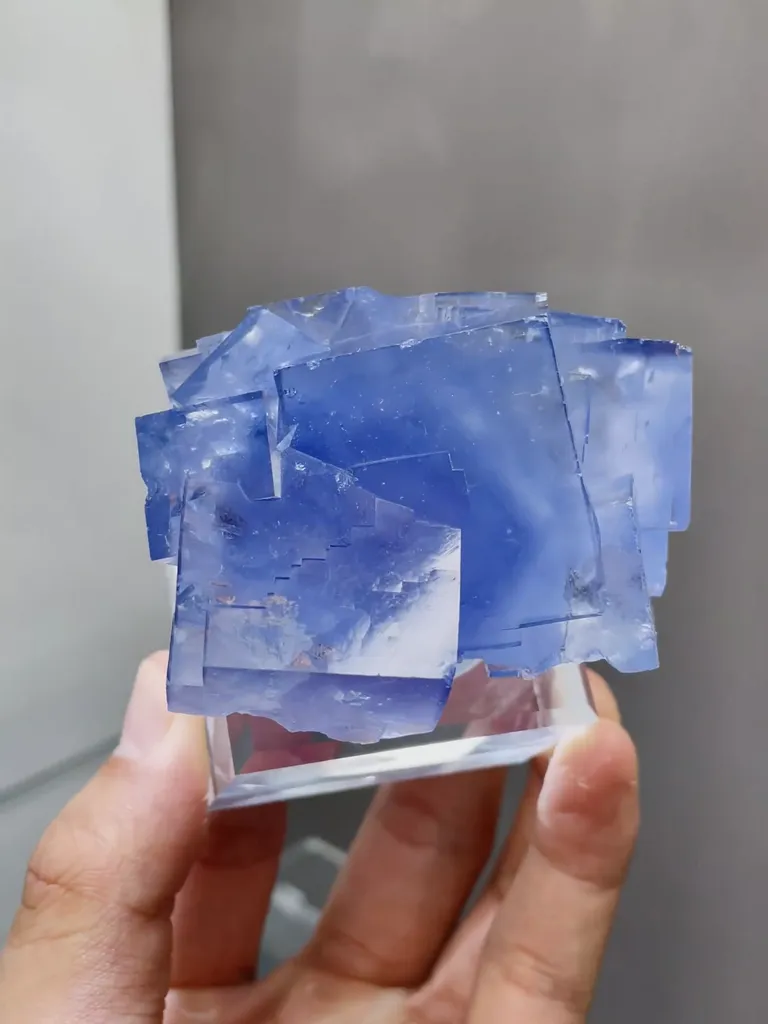 Blue Cubic Fluorite comes from Yaoggangxian,Hunan 65*50*45MM image