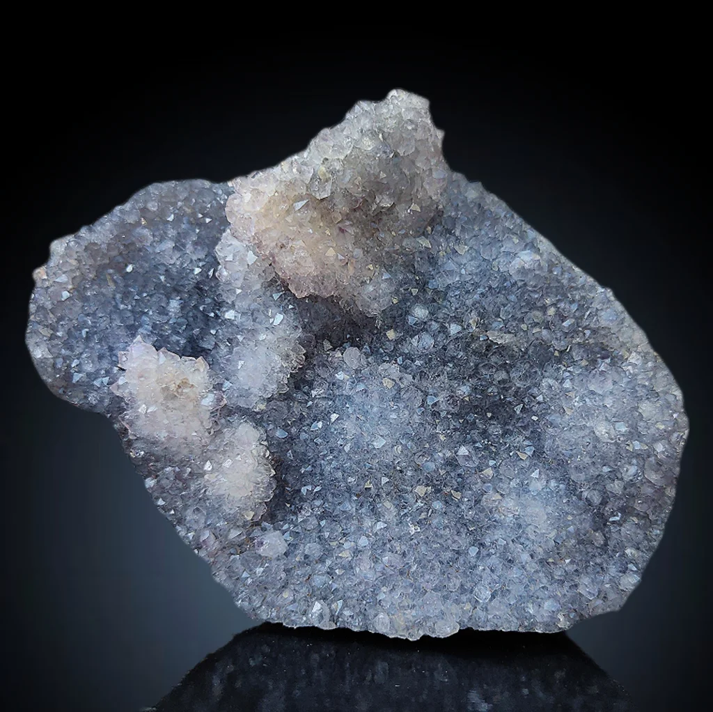 Blue Durzy Quartz With Coating Calcite From India image