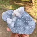 Blue Durzy Quartz With Coating Calcite From India - image 7