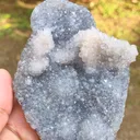 Blue Durzy Quartz With Coating Calcite From India - image 3