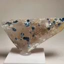 Blue Fluorapatite on Smoky Quartz - image 1