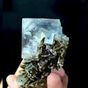 Blue Fluorite Coexists with Crystal and Calcite comes from Shizhuyuan，Chenzhou 45*80*40MM - image 1