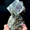 Blue Fluorite Coexists with Crystal and Calcite comes from Shizhuyuan，Chenzhou 45*80*40MM - image 4