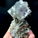 Blue Fluorite Coexists with Crystal and Calcite comes from Shizhuyuan，Chenzhou 45*80*40MM - image 3