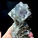 Blue Fluorite Coexists with Crystal and Calcite comes from Shizhuyuan，Chenzhou 45*80*40MM - image 5
