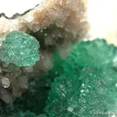 Blue-Green Apophyllite and Quartz on Stilbite - image 1
