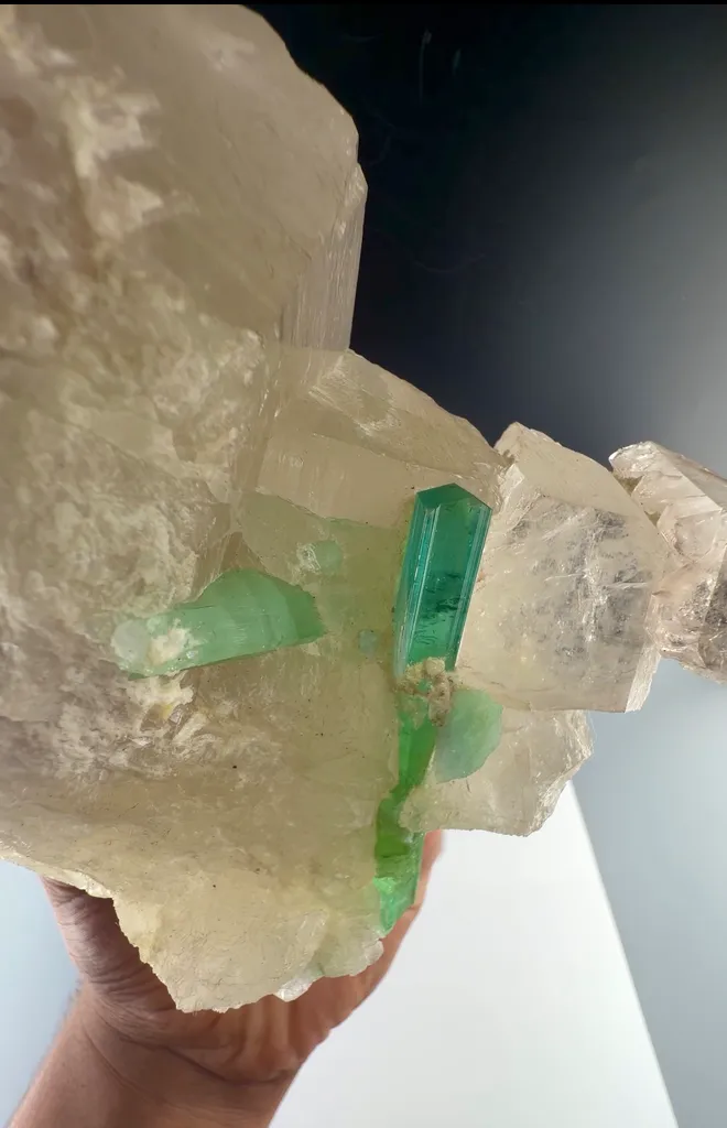Blue green Tourmaline with Quartz from Afghanistan - image 2