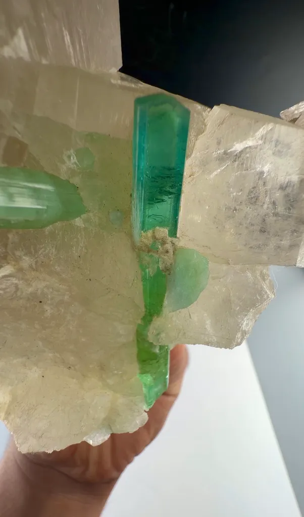 Blue green Tourmaline with Quartz from Afghanistan - image 3