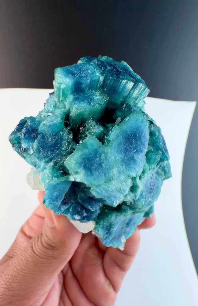 Blue indicolite tourmaline crystal specimen - image 2