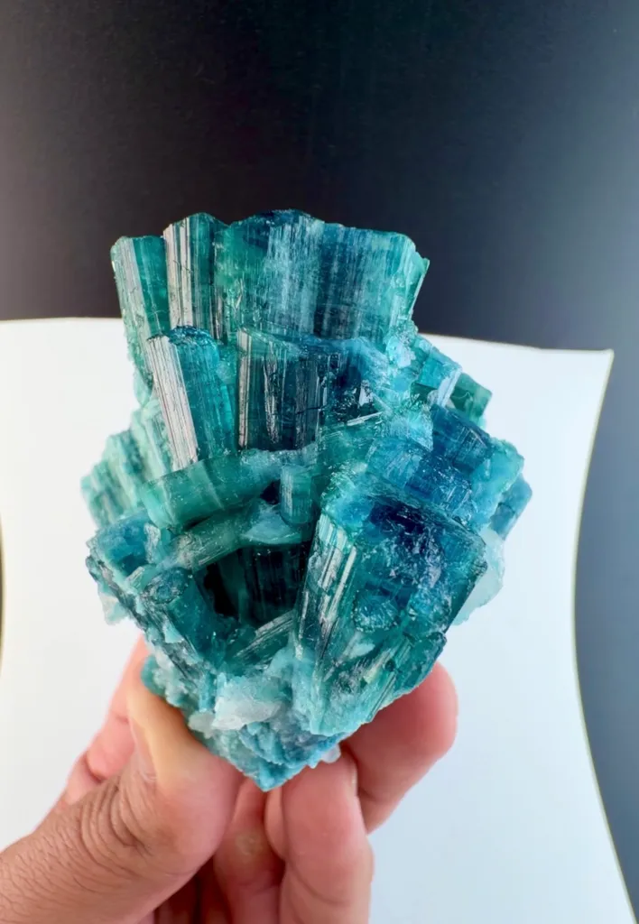 Blue indicolite tourmaline crystal specimen - image 3