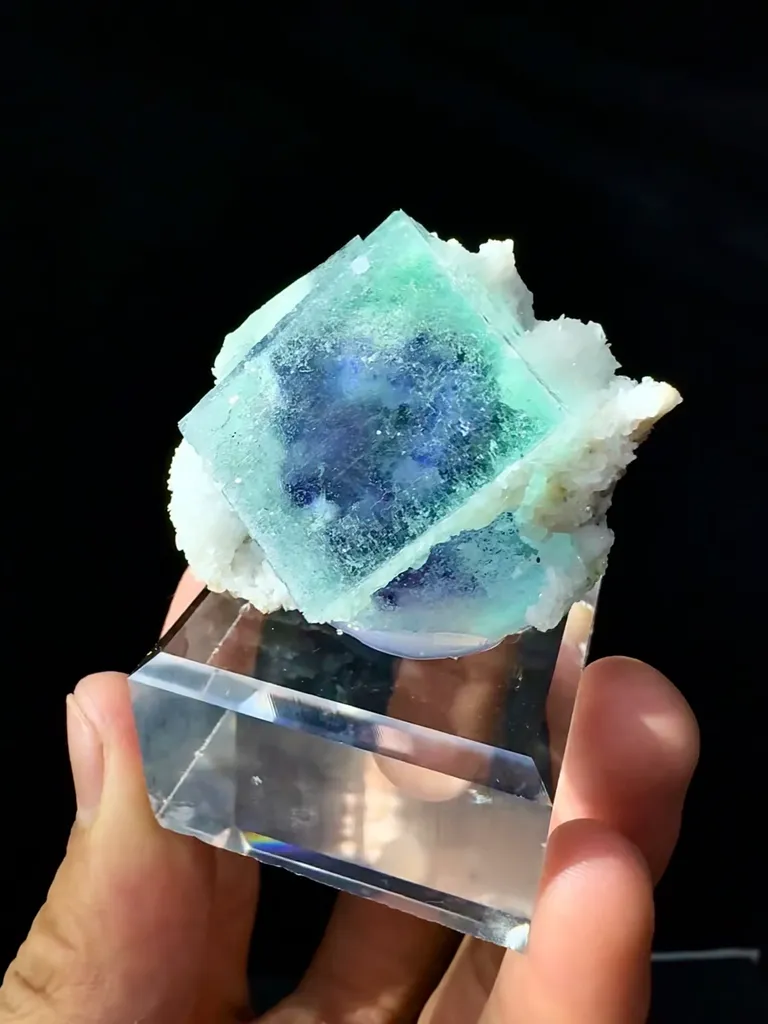 Blue Phantom Fluorite comes from Yaogangxian, Hunan 45*30*30 MM - image 3