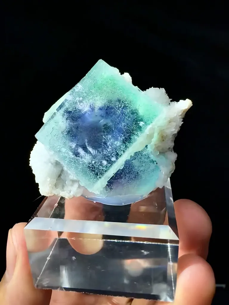 Blue Phantom Fluorite comes from Yaogangxian, Hunan 45*30*30 MM - image 2