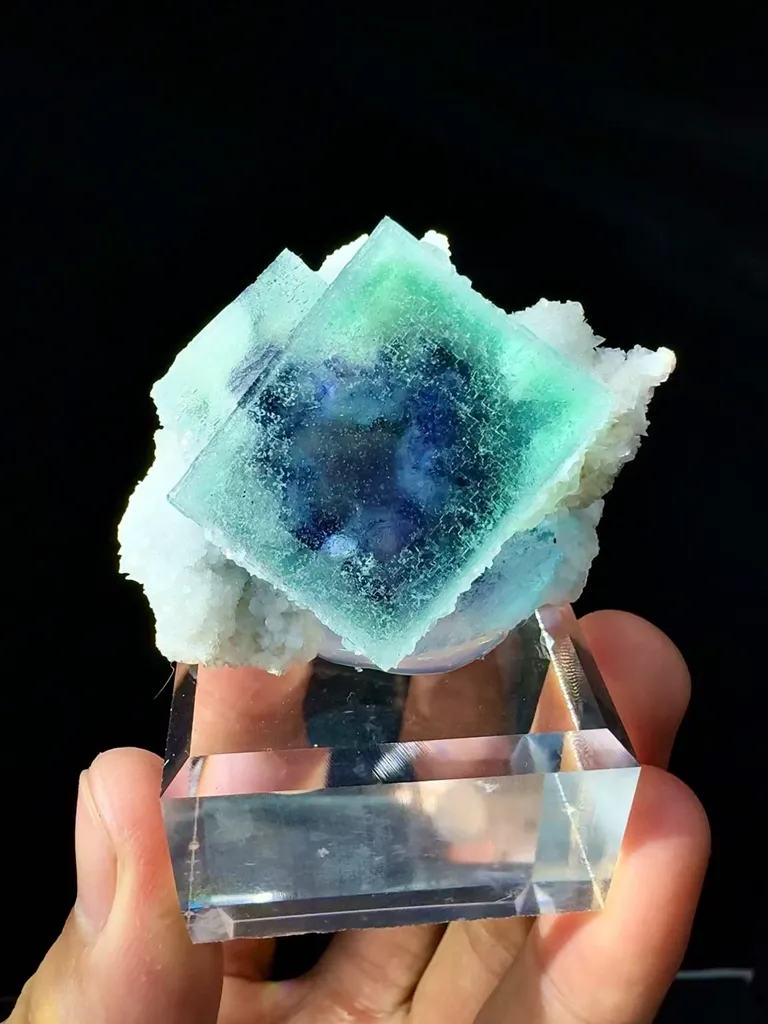 Blue Phantom Fluorite comes from Yaogangxian, Hunan 45*30*30 MM image