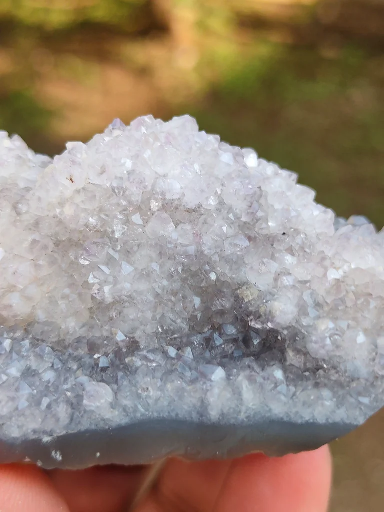 Blue quartz with Coating Calcite from India - image 6