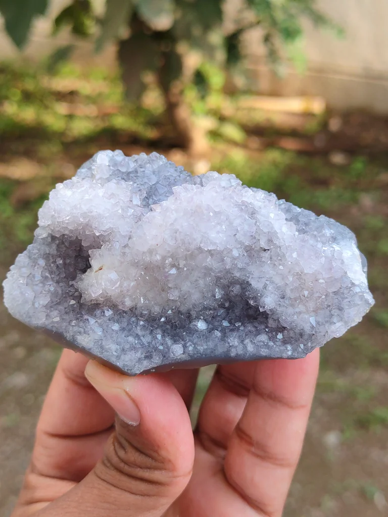 Blue quartz with Coating Calcite from India - image 5