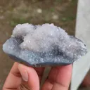 Blue quartz with Coating Calcite from India - image 2