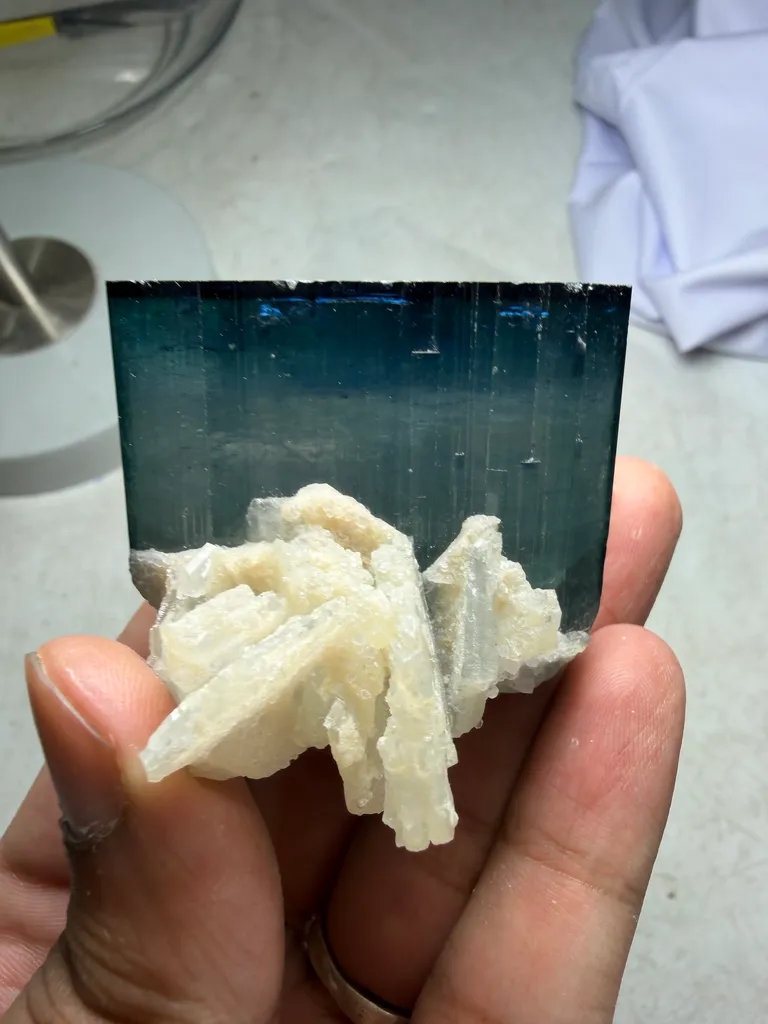 Blue Tourmaline with Quartz from Afghanistan - image 2