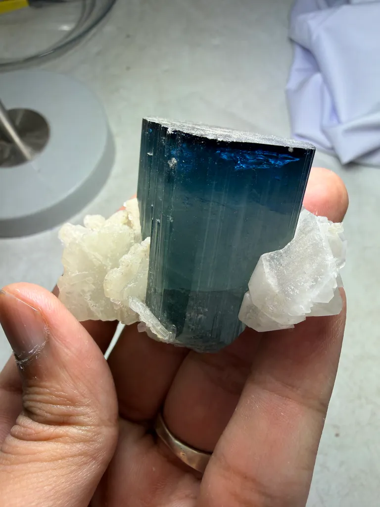 Blue Tourmaline with Quartz from Afghanistan image