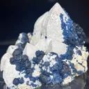 Blueberry‑Dark‑Blue Fluorite on Candle Milky Quartz Matrix, Inner Mongolia China Cabinet Specimen - image 3