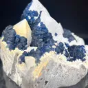 Blueberry‑Dark‑Blue Fluorite on Candle Milky Quartz Matrix, Inner Mongolia China Cabinet Specimen - image 2