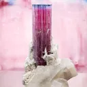 "Bluecap" Tourmaline on Quartz with Cleavelandite - image 1