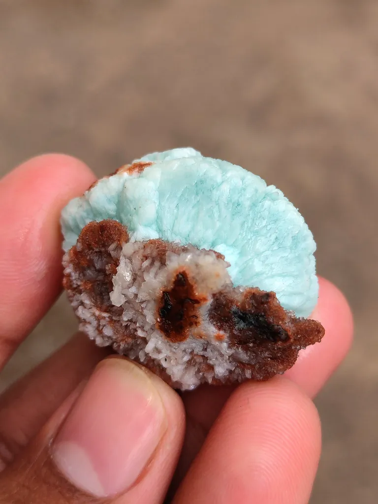 Bluesh Green Apophyllite Flower on Heulandite Matrix - image 3