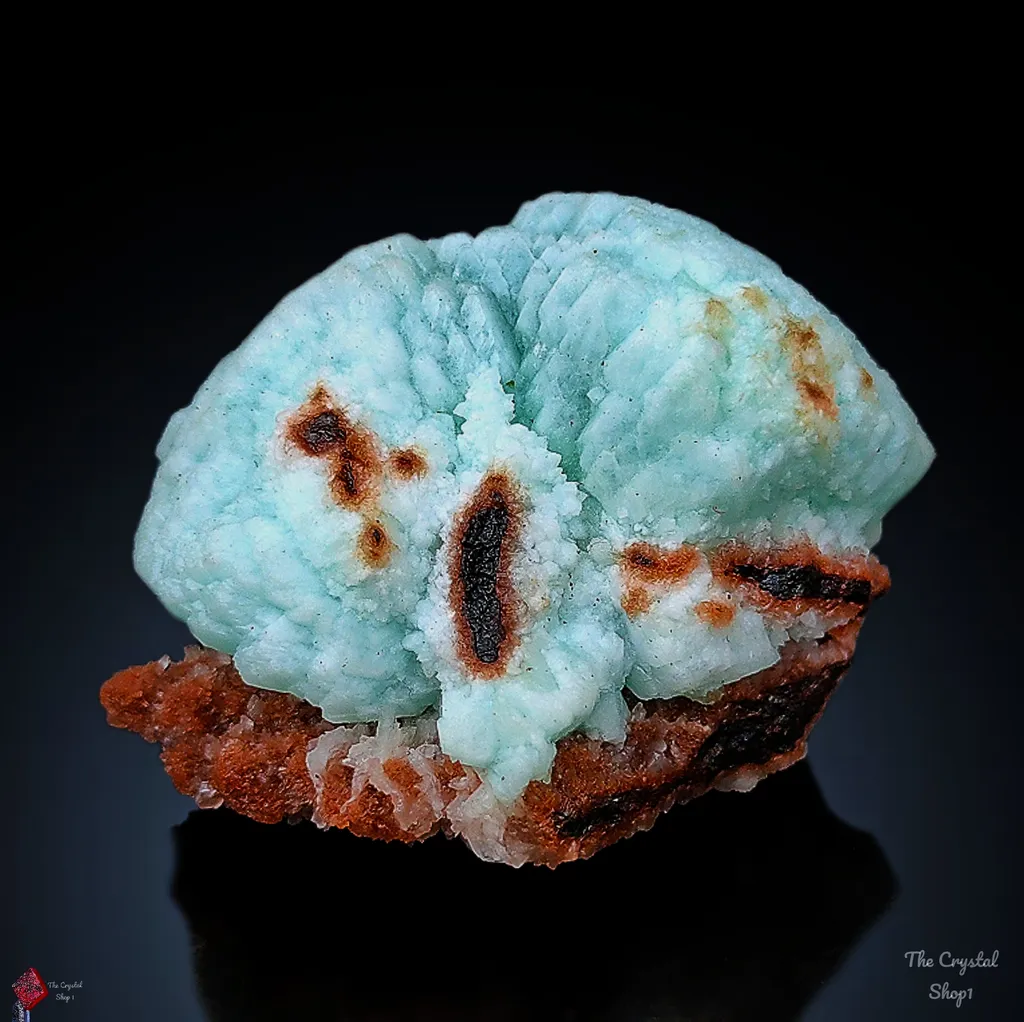 Bluesh Green Apophyllite Flower on Heulandite Matrix image