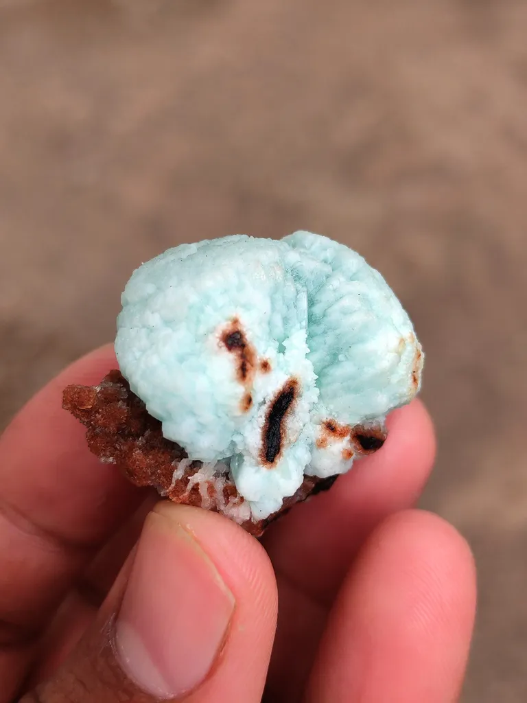 Bluesh Green Apophyllite Flower on Heulandite Matrix - image 7