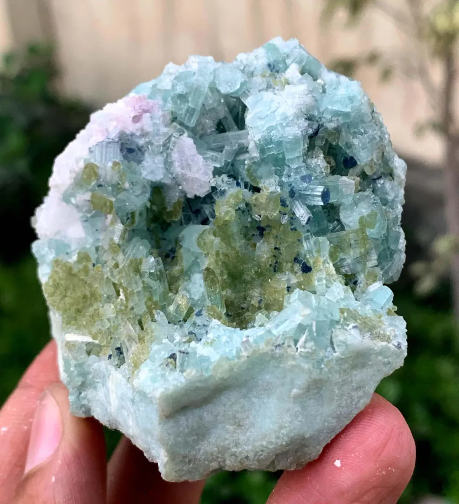 Bluish Green Tourmaline Crystal on Matrix from Afghanistan - image 2