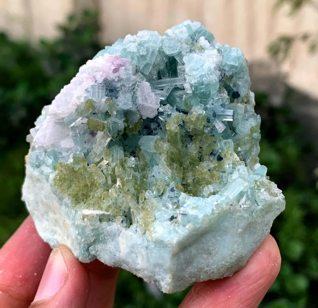 Bluish Green Tourmaline Crystal on Matrix from Afghanistan image