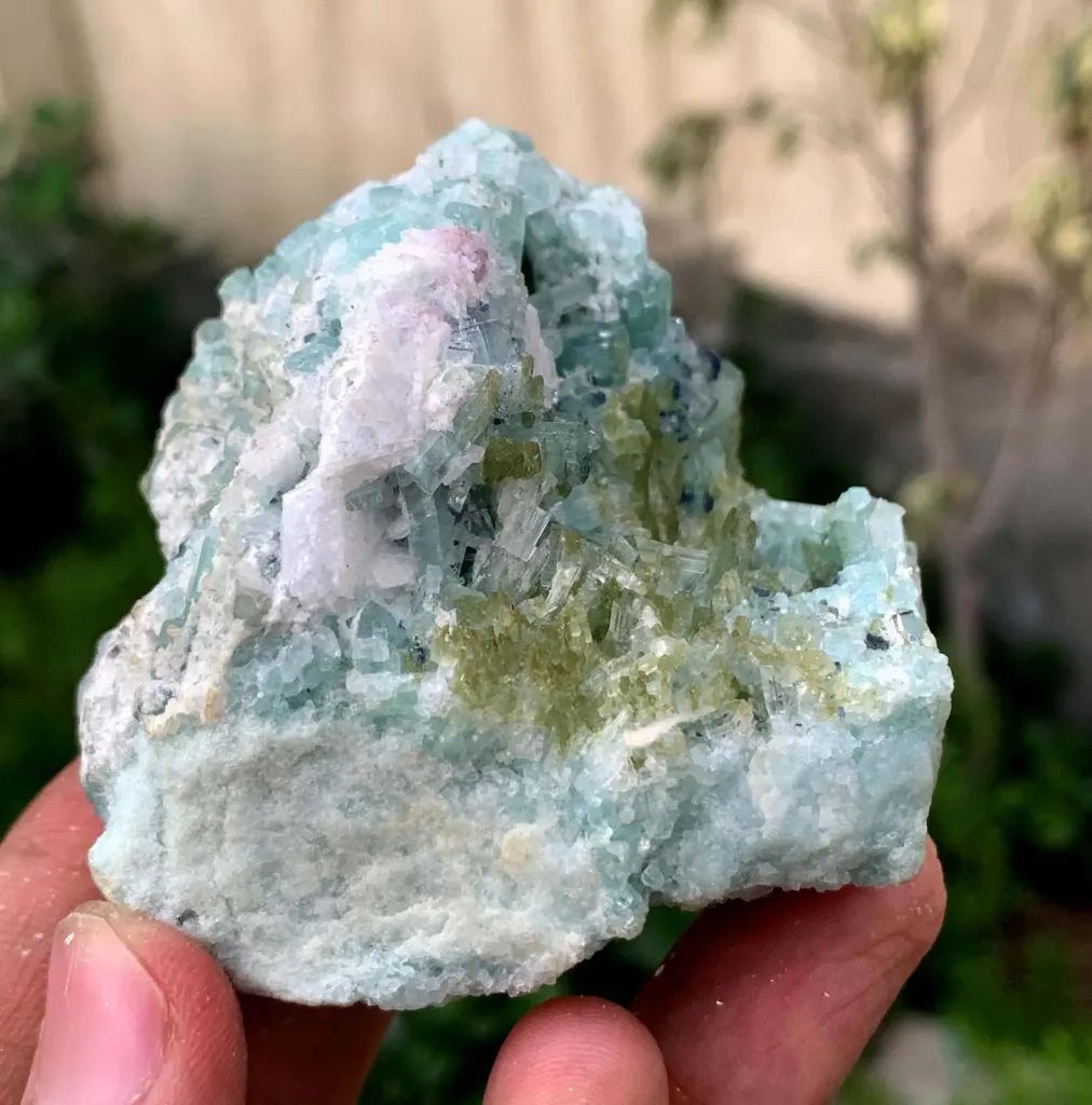 Bluish Green Tourmaline Crystal on Matrix from Afghanistan - image 5