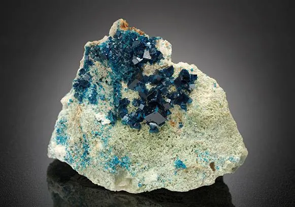 Boleite with PARATACAMITE and Gypsum image