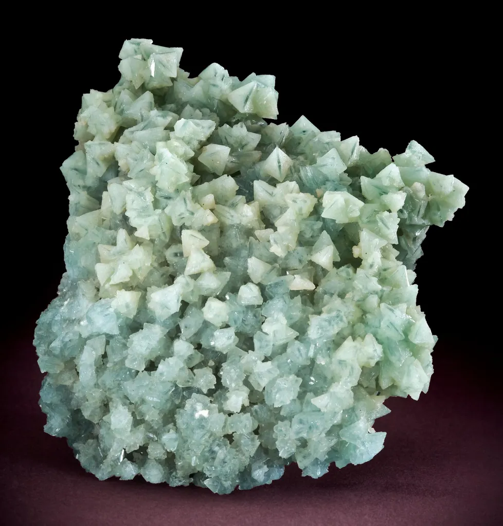 Sea-green boracite crystal cluster from Boulby Mine — credit: EarthWonders