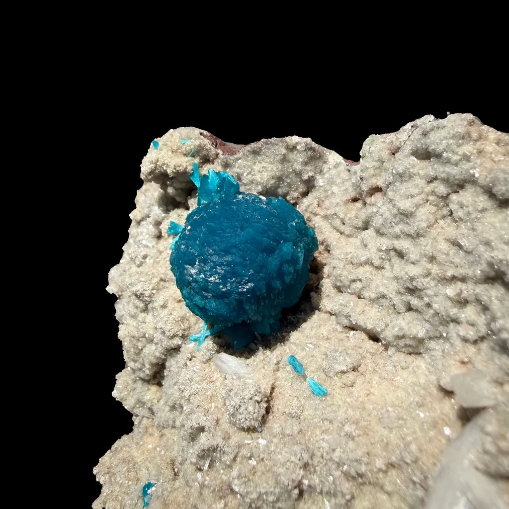 Botryoidal Cavansite on Sparkling Heulandite Matrix – Rare Indian Zeolite Mineral Specimen from Pune - image 6