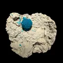Botryoidal Cavansite on Sparkling Heulandite Matrix – Rare Indian Zeolite Mineral Specimen from Pune - image 1