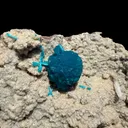 Botryoidal Cavansite on Sparkling Heulandite Matrix – Rare Indian Zeolite Mineral Specimen from Pune - image 5