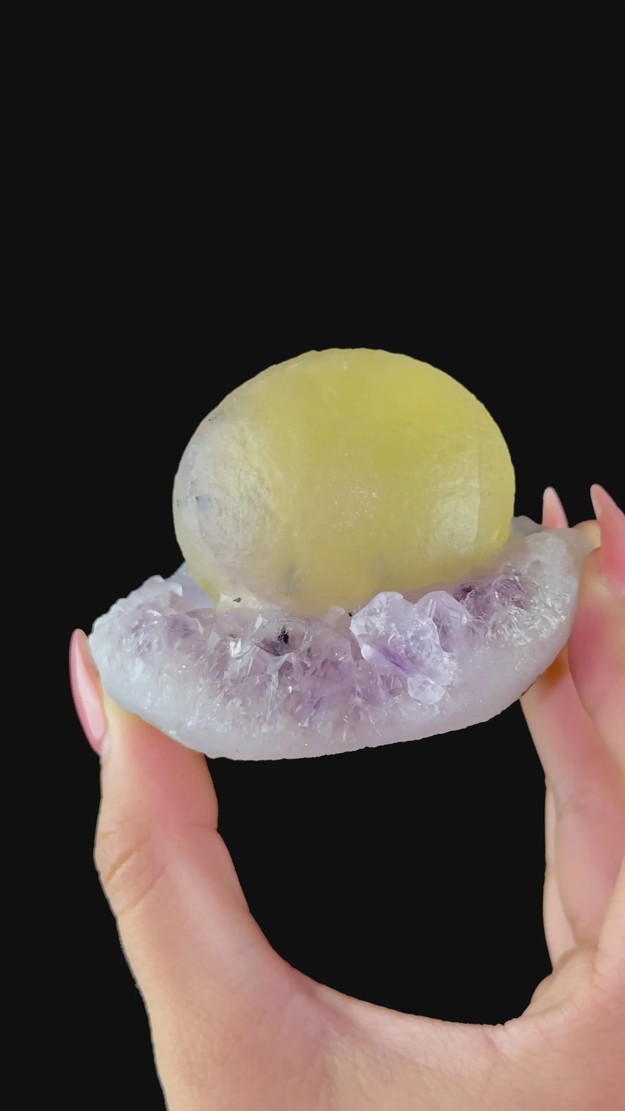 Botryoidal Fluorite on Amethyst | SELF STANDING | High Quality Mineral | Indian Minerals | Superb Minerals | Collectors Piece - image 5