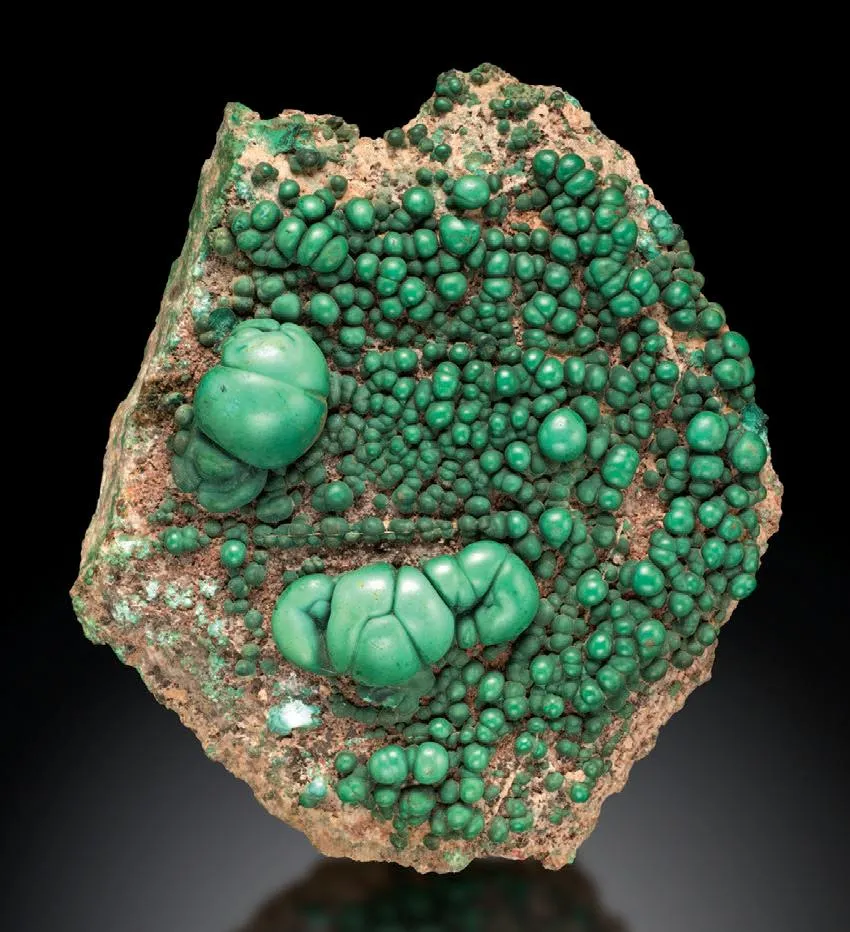 Botryoidal Malachite on Quartz image