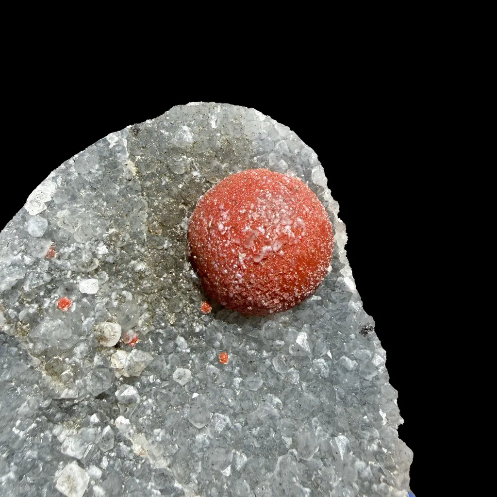 Botryoidal Red Fluorite on Quartz Plate – Indian Mineral Specimen from Nashik - image 5