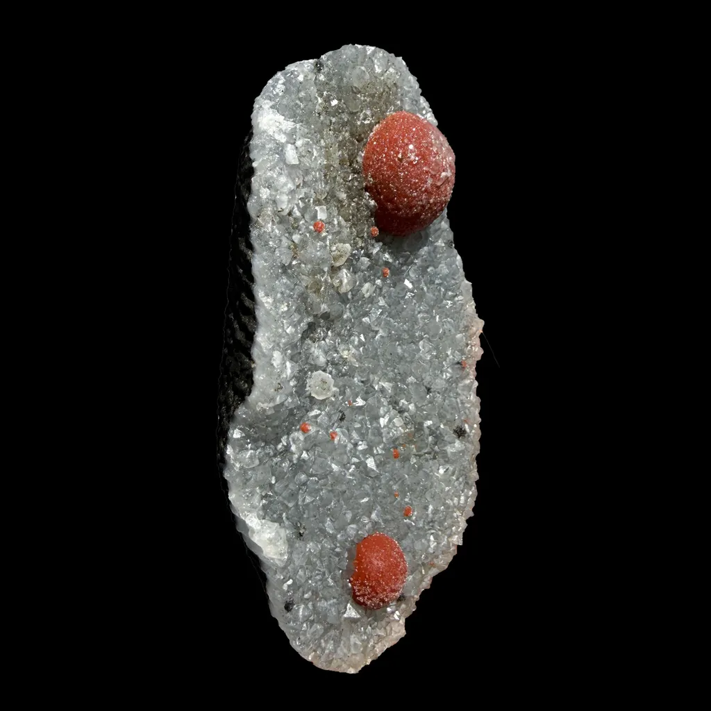 Botryoidal Red Fluorite on Quartz Plate – Indian Mineral Specimen from Nashik - image 4