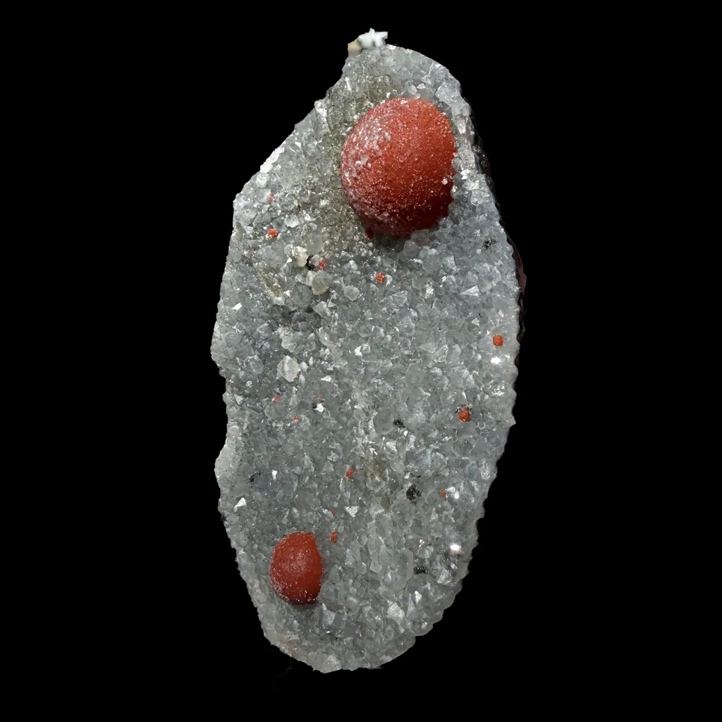 Botryoidal Red Fluorite on Quartz Plate – Indian Mineral Specimen from Nashik - image 3