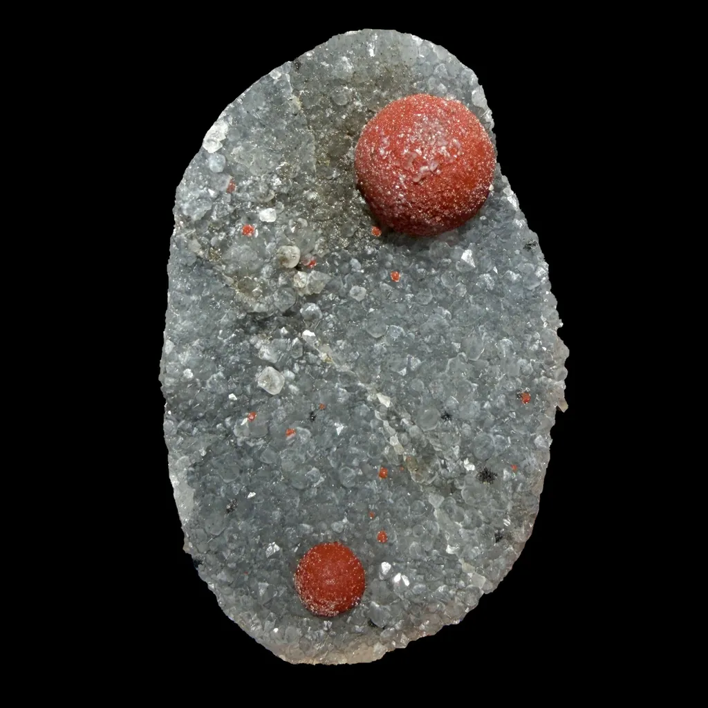 Botryoidal Red Fluorite on Quartz Plate – Indian Mineral Specimen from Nashik image